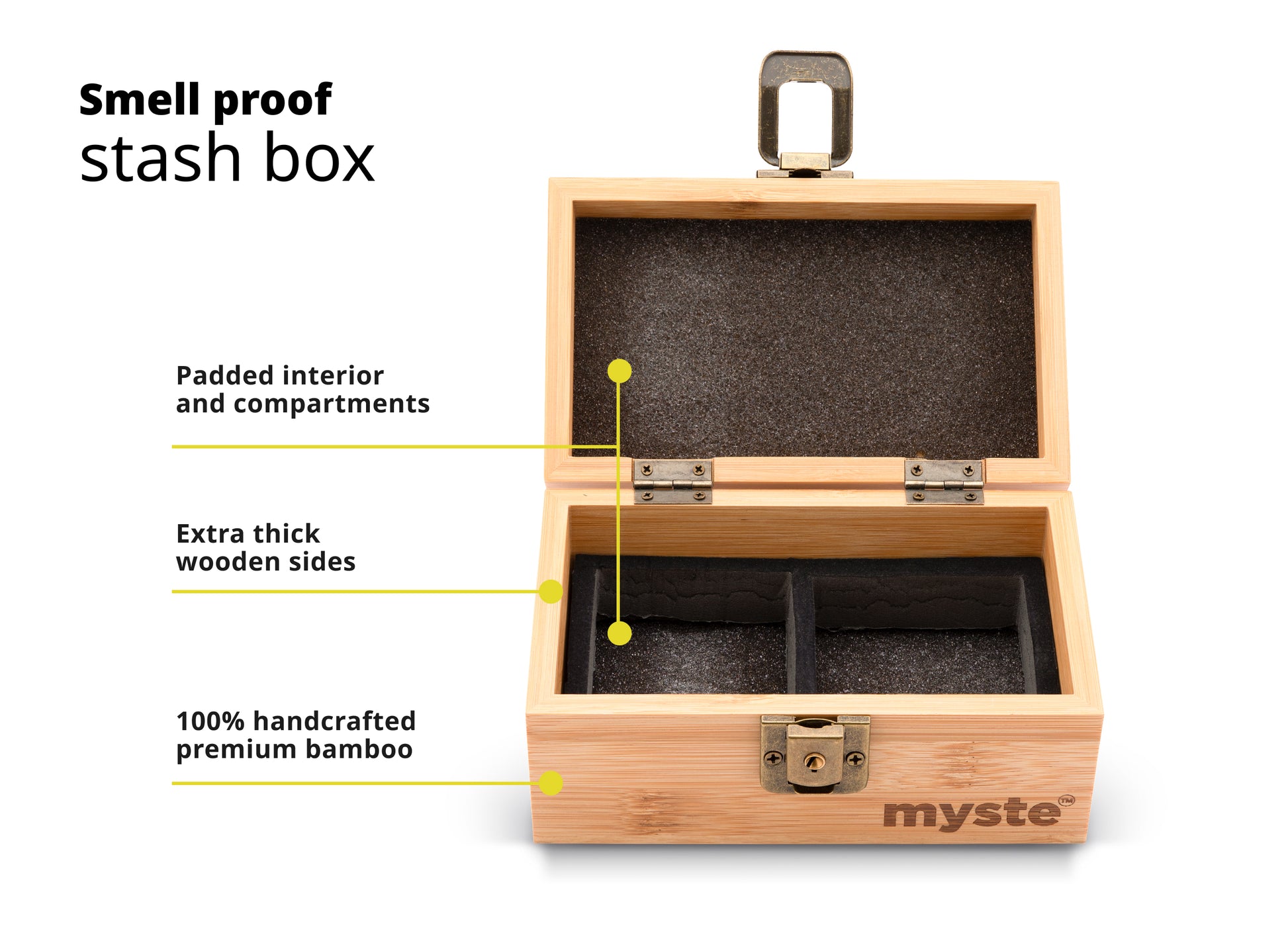 The Black Box • Premium Locking Stash Box • 63mm Grinder & 2